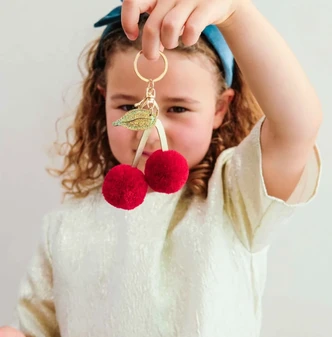 Pom Cherries Keyring