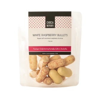 White Choc Raspberry Bullets 175g