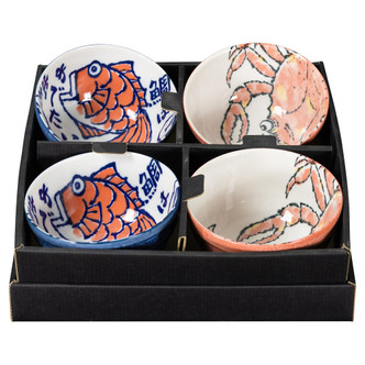 Etegami Tai & Kani Bowl Set 4