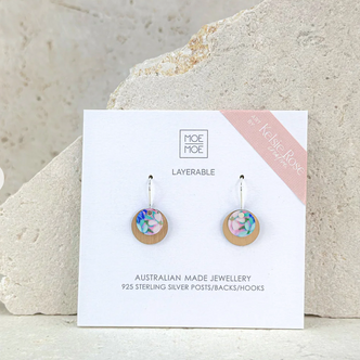 Layered Small Circle Drop Earrings