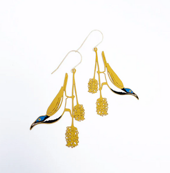 Blue Faced Honeyeater Earrings