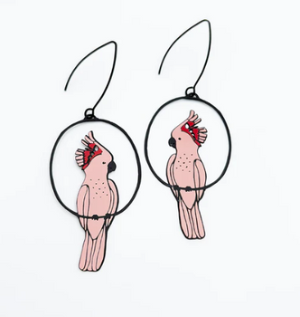 Pink Cockatoo Earrings