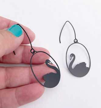 Mini Black Swans Dangles