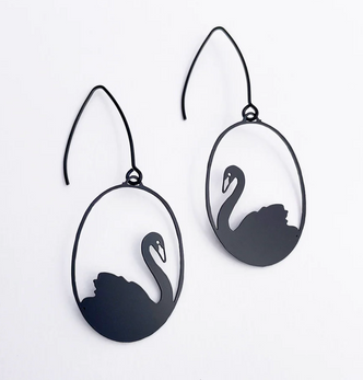 Mini Black Swans Dangles