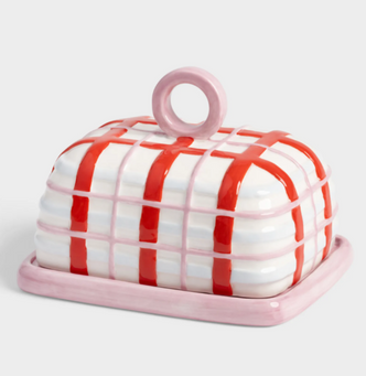 Plaid Butter Dish