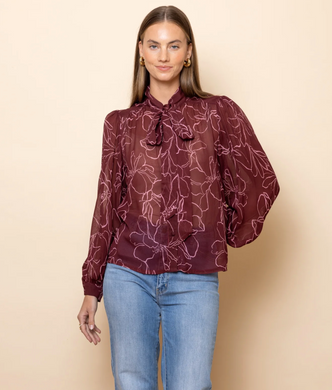 Magnolia Tie Neck Blouse