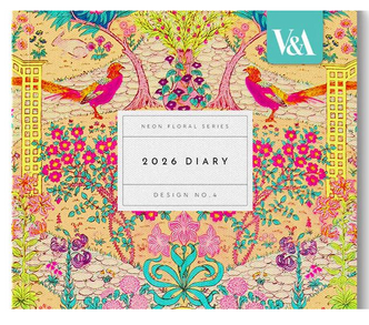 V & A A5 Diary Neon Floral Ornate