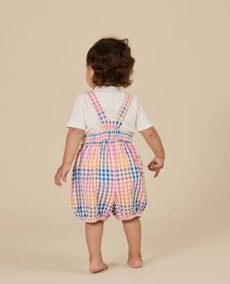 Bubble Frill Romper - Rainbow gingham