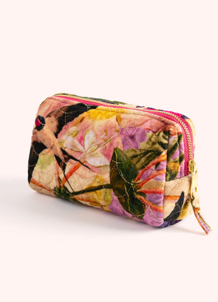 Quilted Vanity Bag - Cream Posy Quilted Vanity Bag - Cream Posy