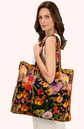 Lux Velvet Quilted Tote Posy Lux Velvet Quilted Tote Posy