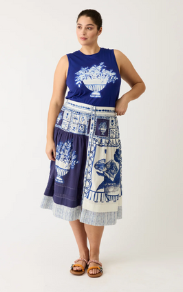 Coco Pintuck Skirt - Lyon tile