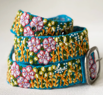 Windswept Embroidered Wool Belt