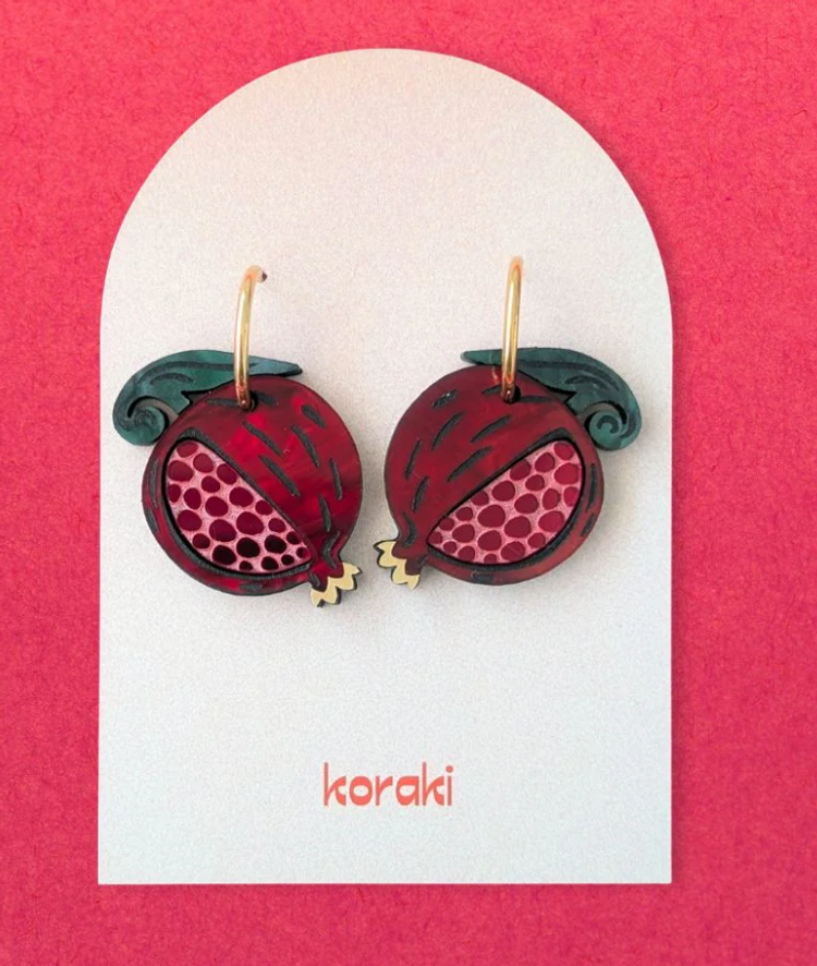 Crimson Crown Pomegranate Earrings Crimson Crown Pomegranate Earrings