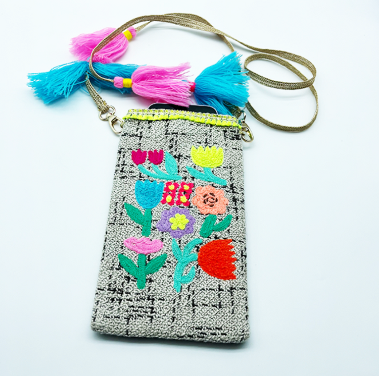 Flower Field Grey Purse