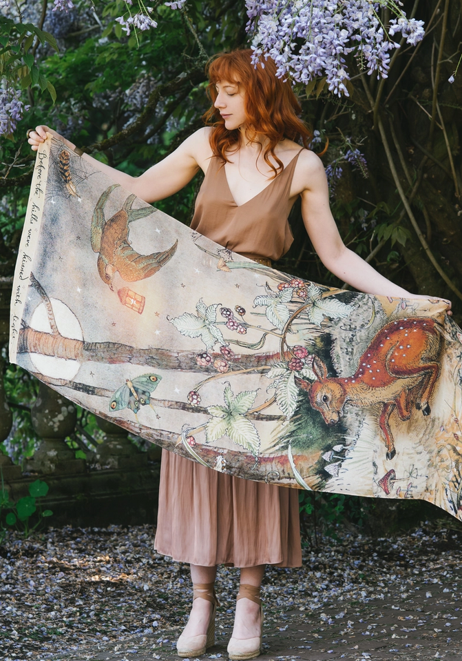 Lovelight Scarf with Woodland Deer