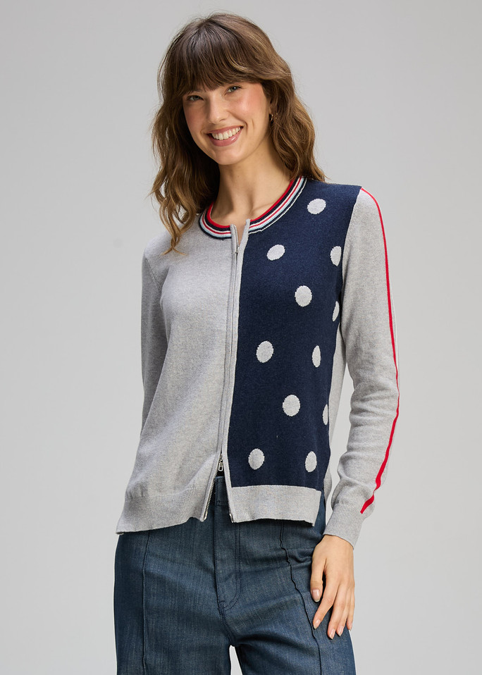 Stripe Spot Zip Up ZP8135