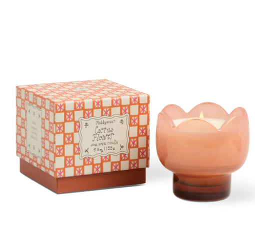 Tulip Glass Candle 5.5oz -Cactus Flower