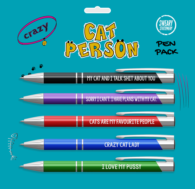 Crazy Cat Person Pen Pack