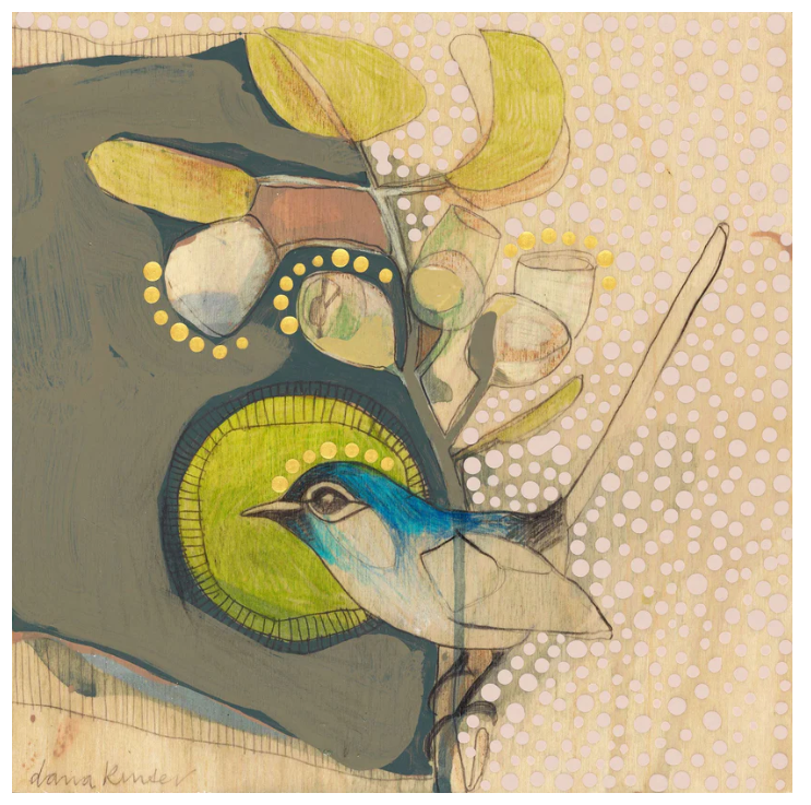 Dana Kinter Mini Print - Blue Wren and Gum