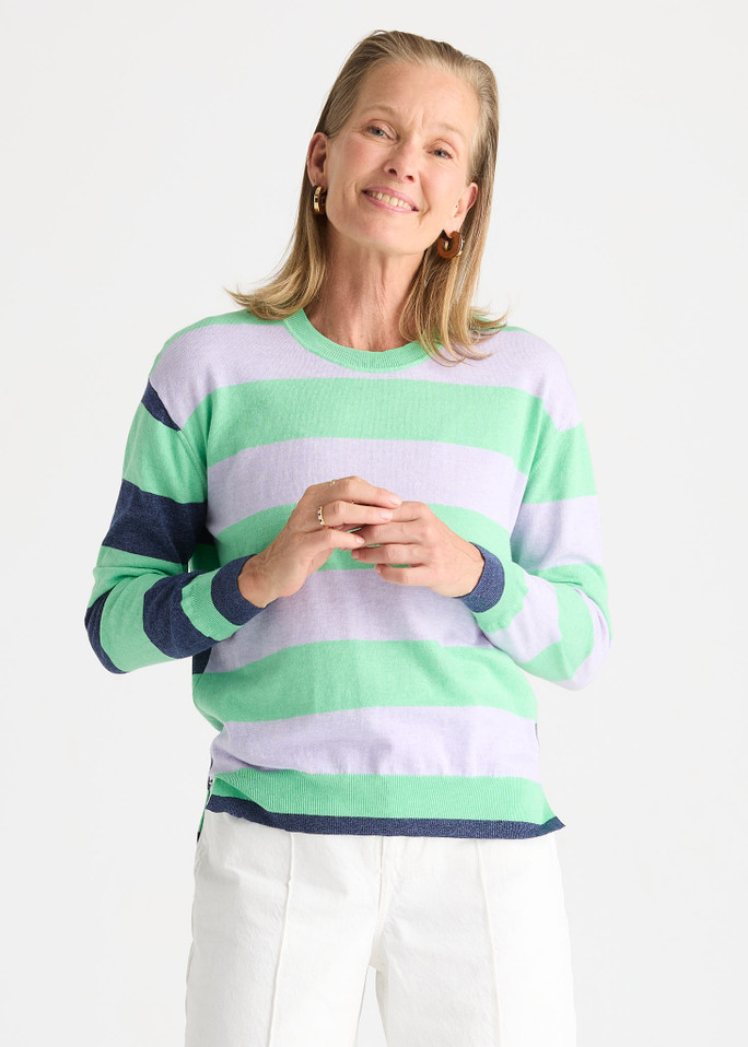 Coastal Stripe Jumper - Jelly Mint