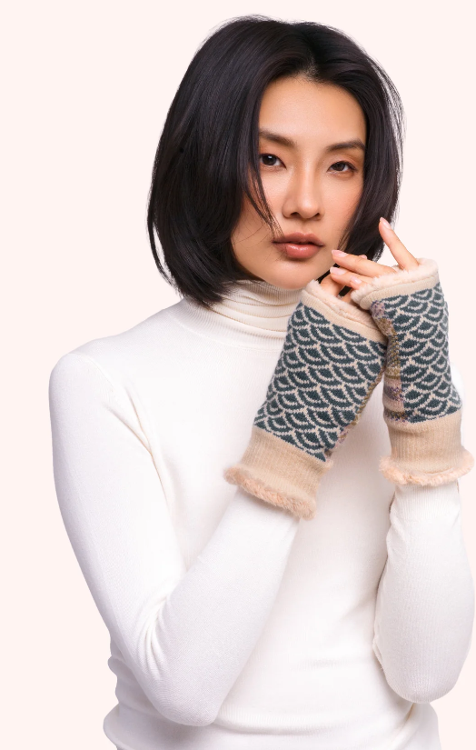 Agatha Wrist Warmers - Denim
