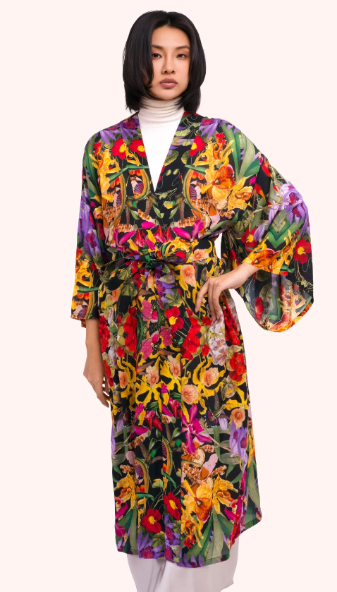 Kimono Gown -Botanical Kaleidoscope
