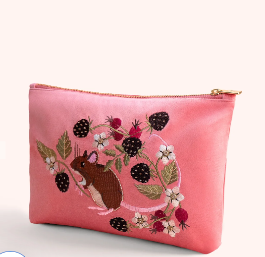 Velvet Zip Pouch - Mouse