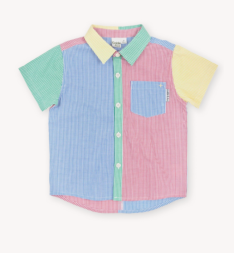 Gingham Colour Block Holiday Shirt