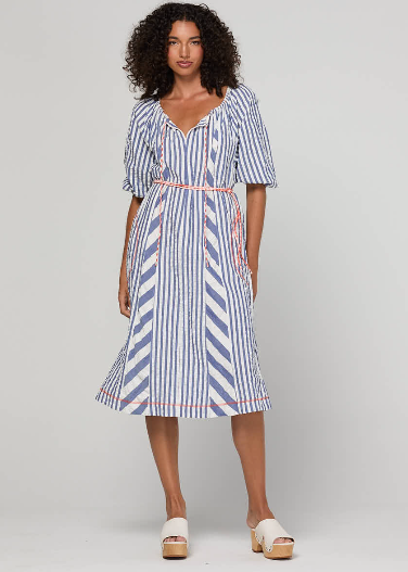 Lucia Dress -Ocean Stripe