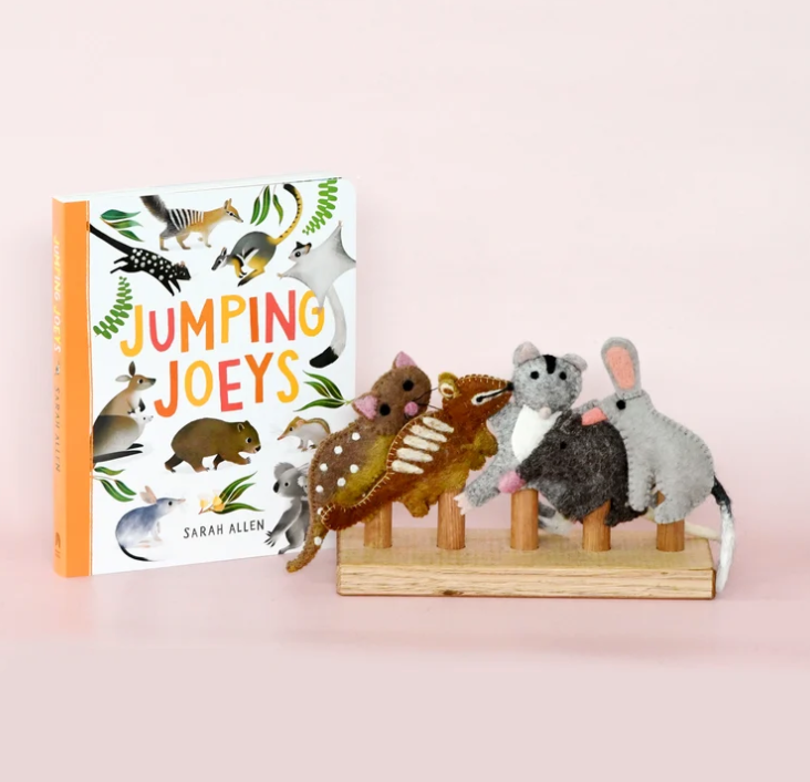 Jumping Joeys Finger Puppets and Book Set by Sarah Allen