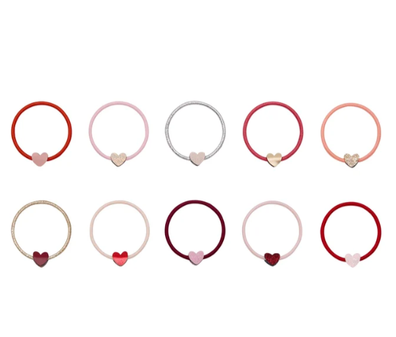 Teeny Heart Ties Red