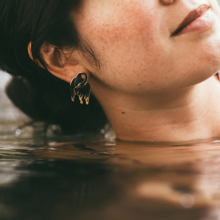 Little Black Swan Earrings