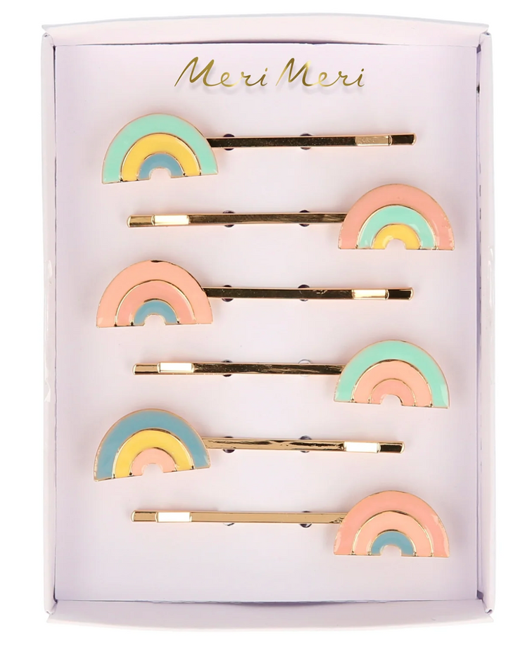 Enamel Rainbow Hair Slides