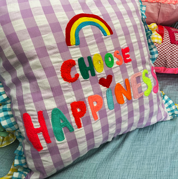 Choose Happy Violet Cushion