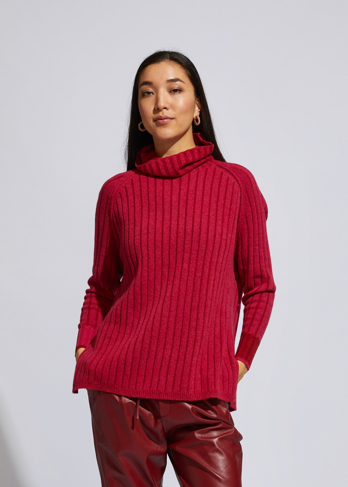 Plaited Roll Neck - Fuchsia - LC6185