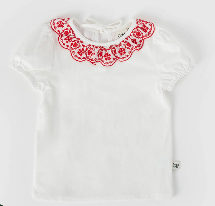 Greta Embroidered Collar Top
