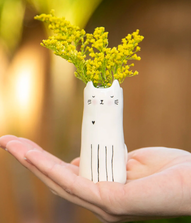 Cute Cat Bud Vase