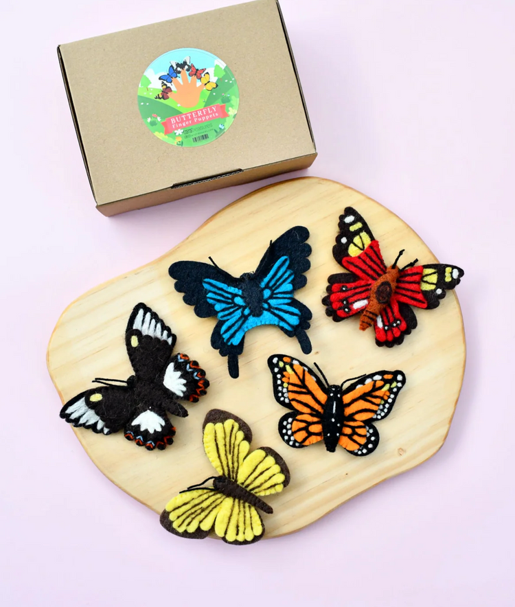Felt Butterflies Finger Puppet Set