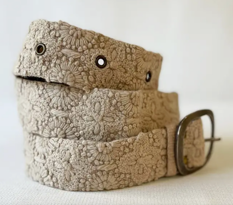 Desert Embroidered Wool Belt