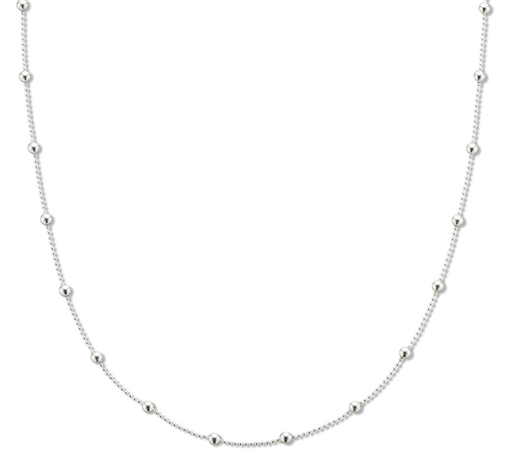 Silver Fine Ball Bead Chain 45cm 4328