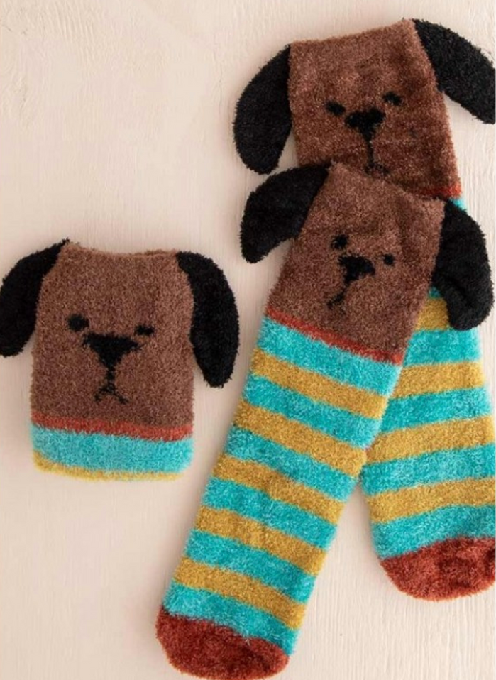 Cozy Socks - Brown Dog