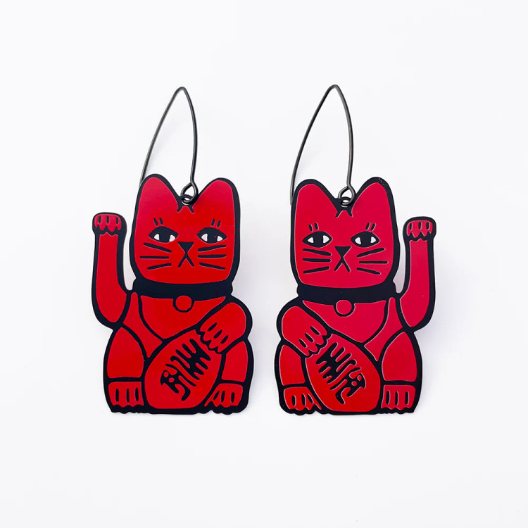 Midi Lucky Cat earrings