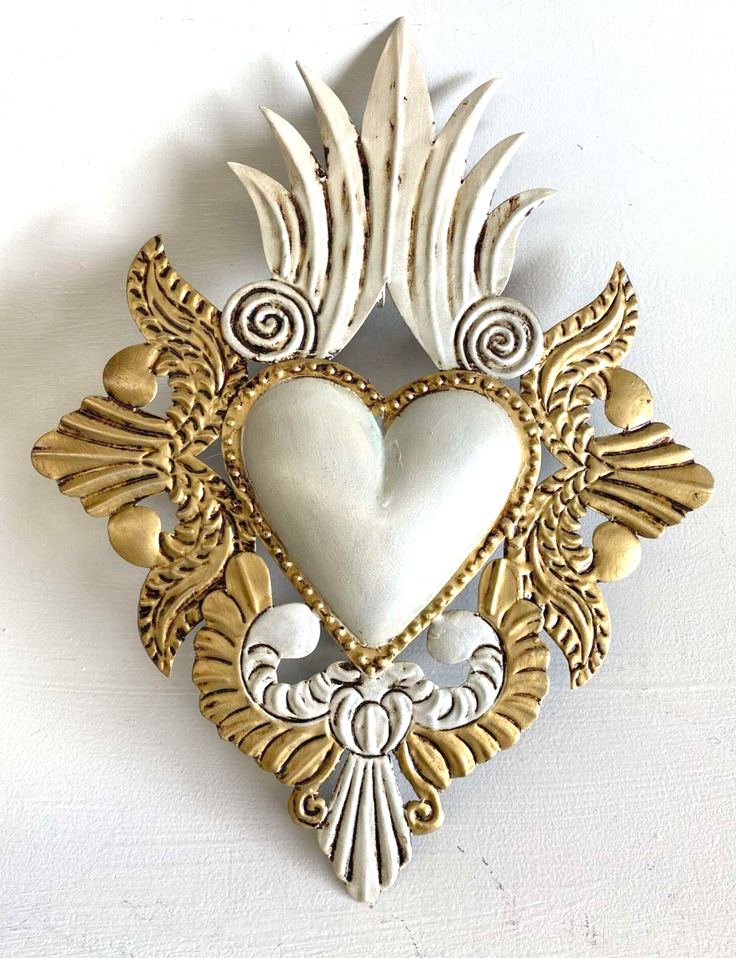 Tin Heart with Gold ASM103