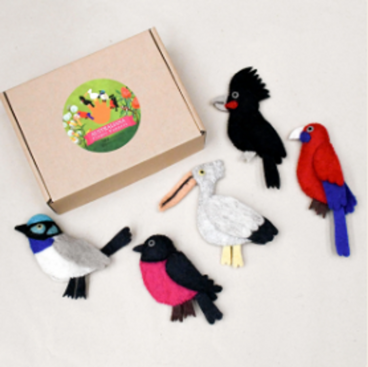 Felt Australian Birds Finger Puppet Set