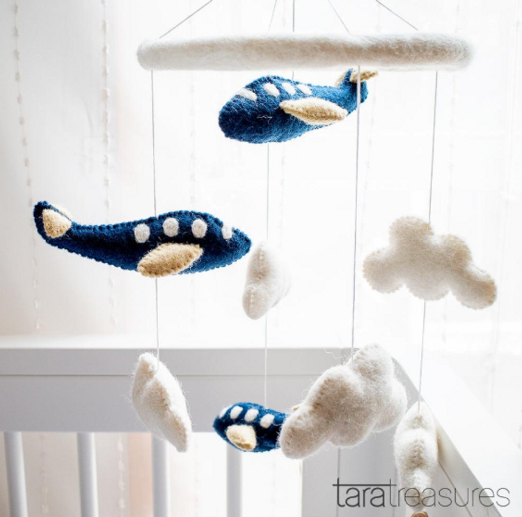 Nursery Cot Airplanes Mobile