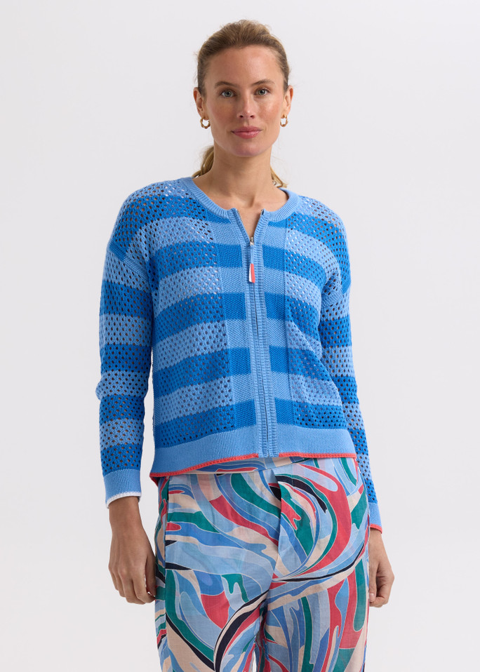 Pointelle Cardi Blue ZP7718 Pointelle Cardi Blue ZP7718