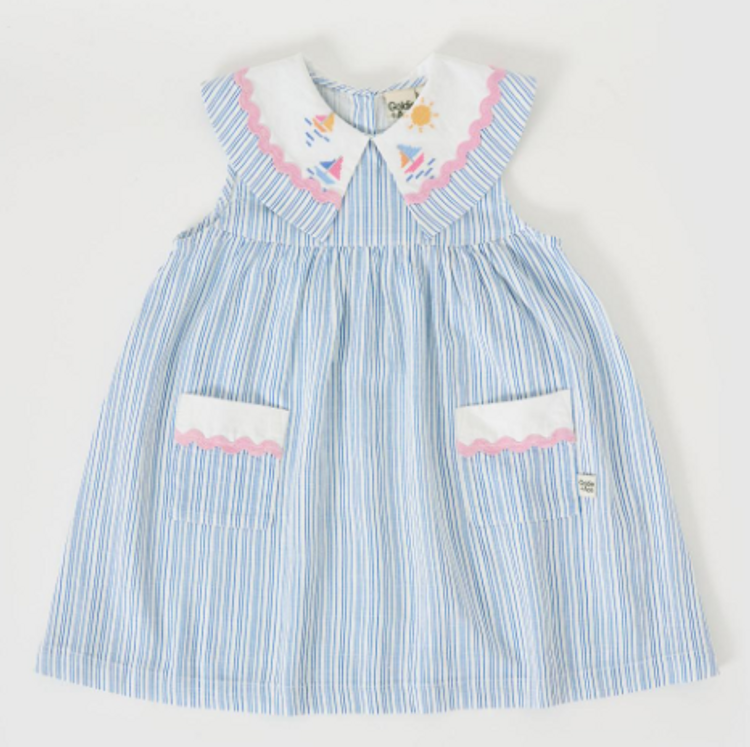 Lucy collared Dress - Sailor Stripe