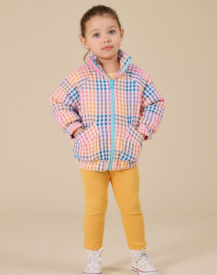 Reversible Puffer - Rainbow Gingham