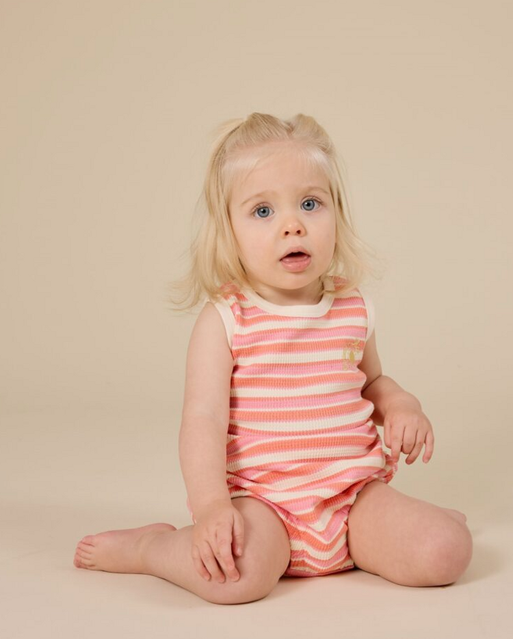 Bubble Romper - Watermelon Stripe