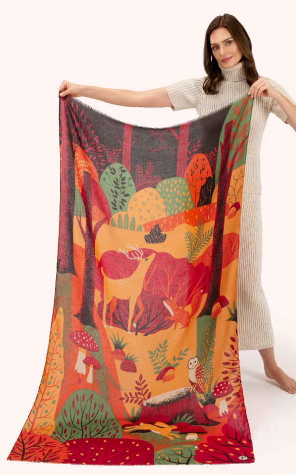Print Scarf - Autumn Forest Friends PRI197